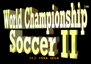 World Championship Soccer 2 title screen for Sega Mega Drive